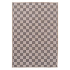 Washable Brown Checkerboard Jute Style Rug - Juno