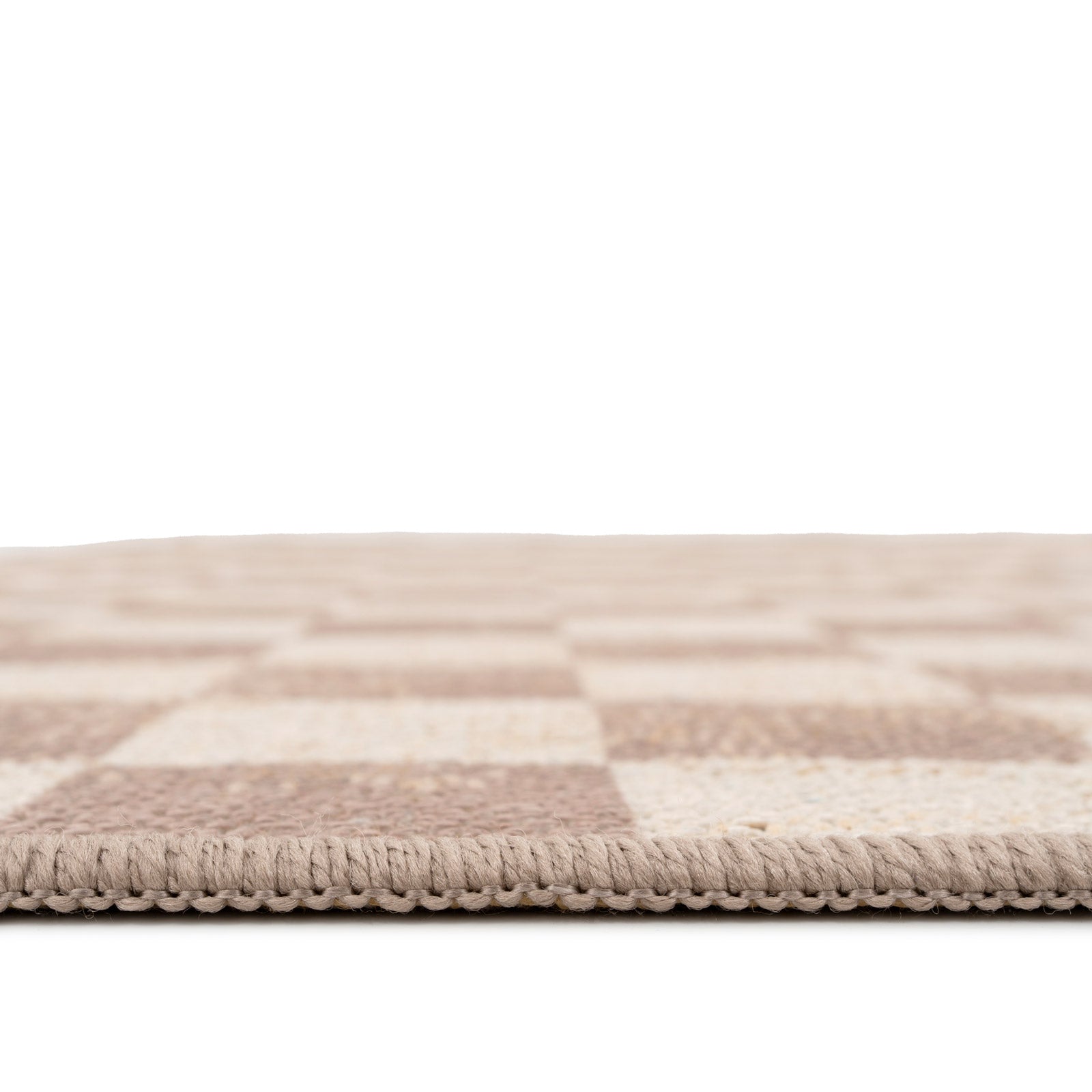 Washable Checkerboard Jute Style Runner - Noa