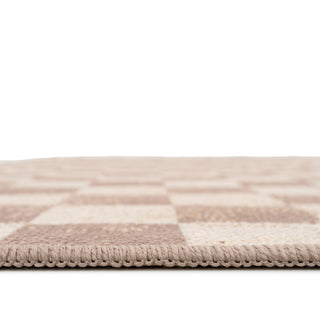 Washable Checkerboard Jute Style Runner - Noa