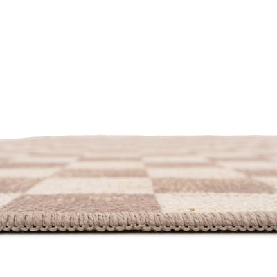 Washable Checkerboard Jute Style Runner - Noa