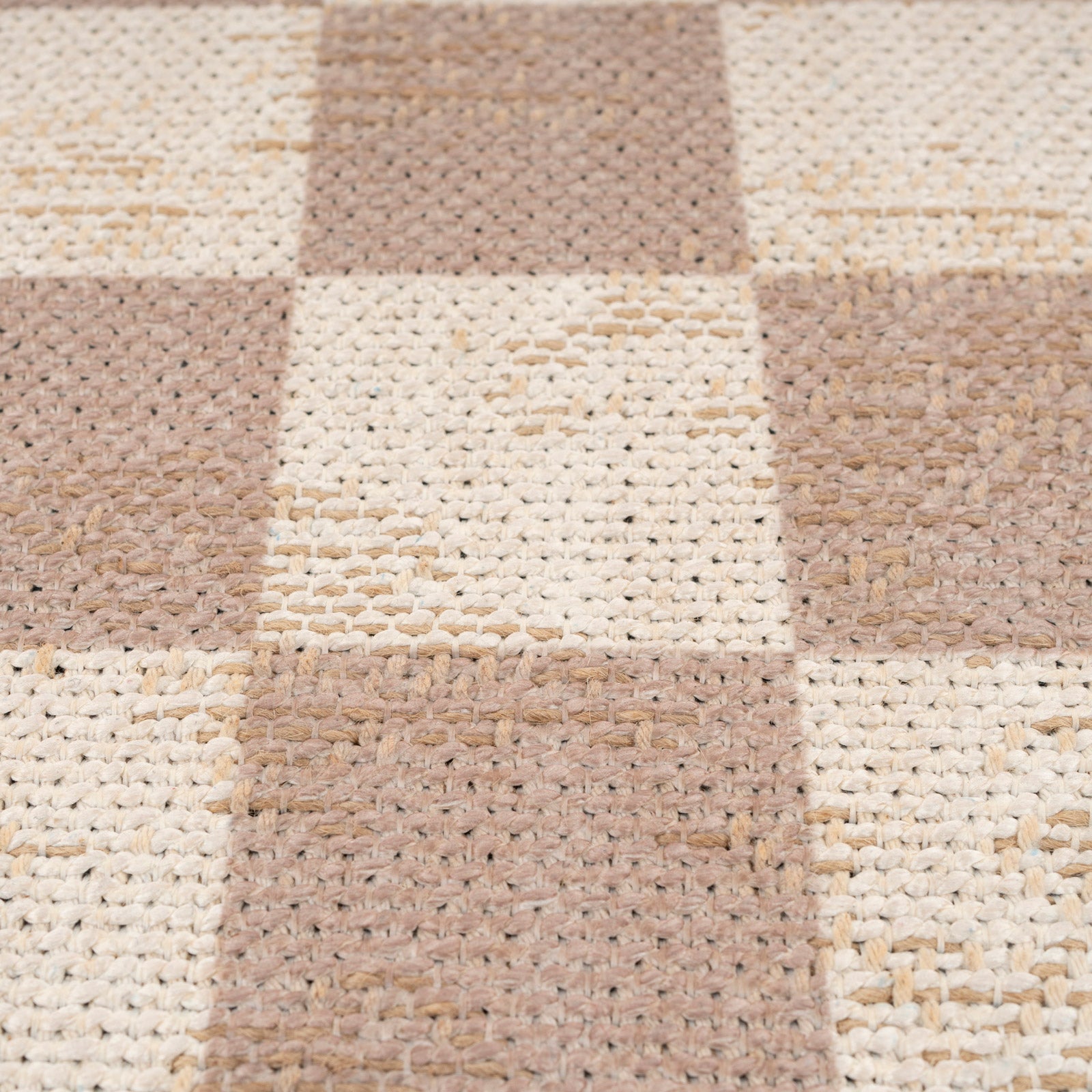 Washable Checkerboard Jute Style Runner - Noa