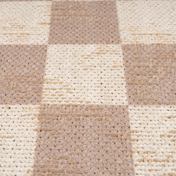 Washable Checkerboard Jute Style Runner - Noa