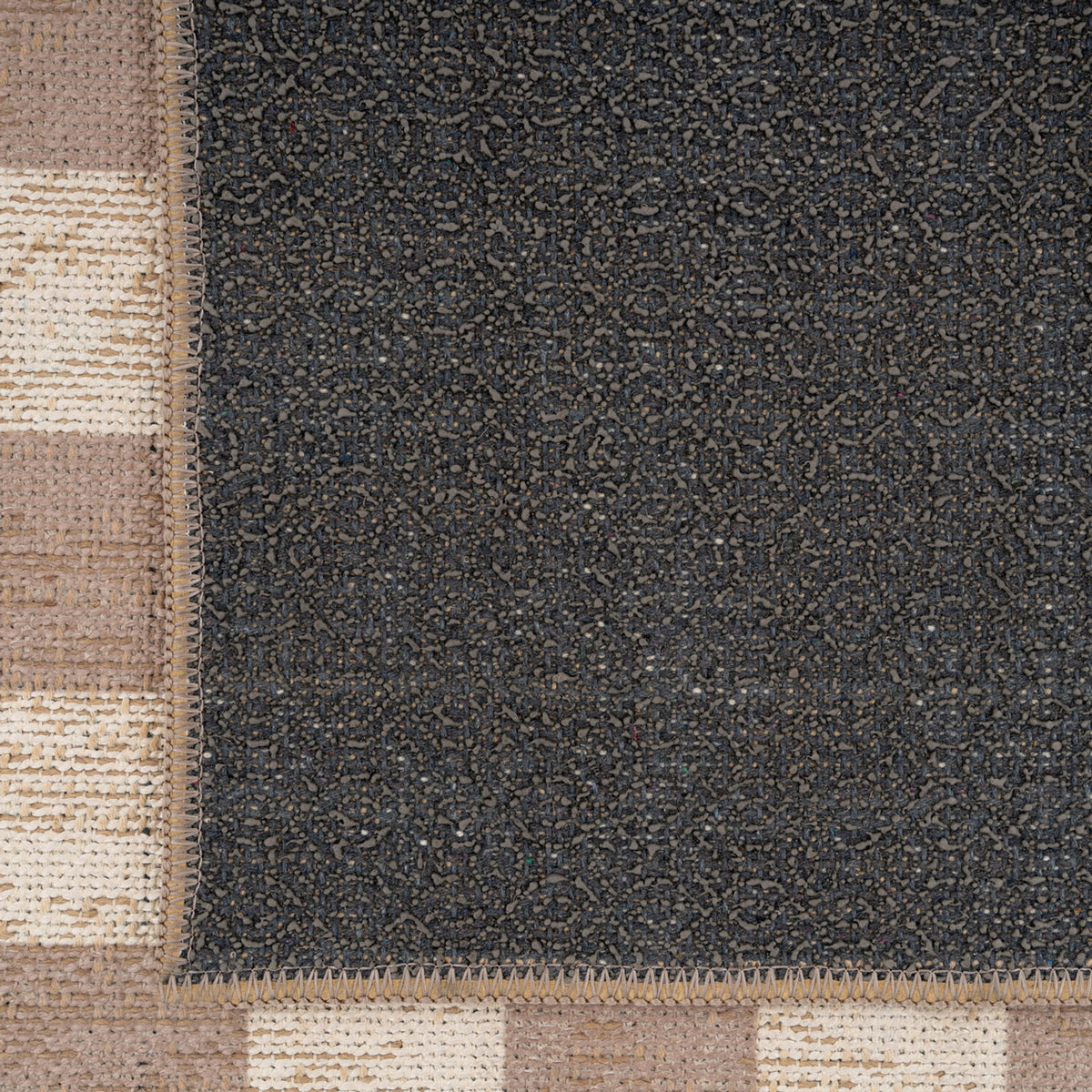 Washable Checkerboard Jute Style Runner - Noa