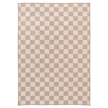 Washable Checkerboard Jute Style Rug - Noa
