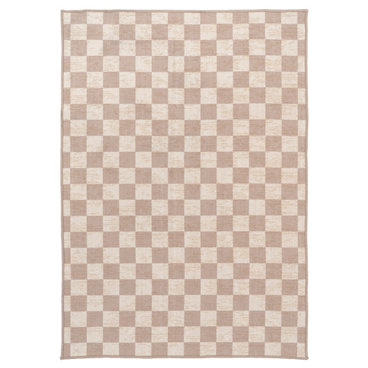 Washable Checkerboard Jute Style Rug - Noa