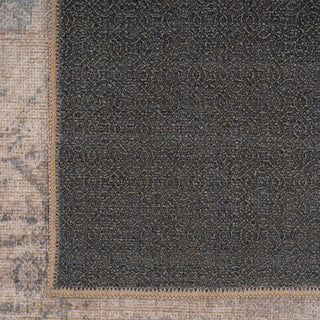 Washable Greige Blue Jute Style Rug - Ruah
