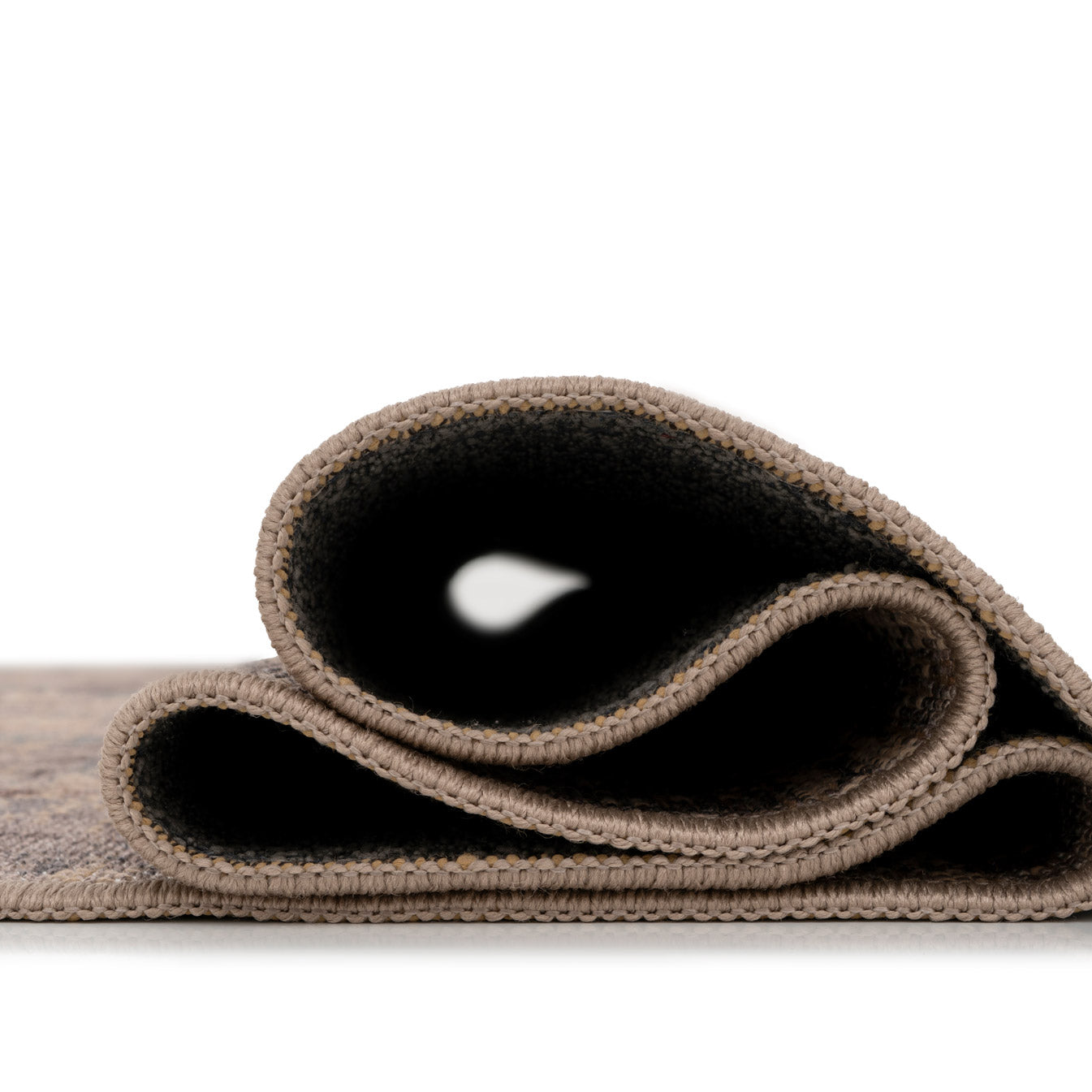 Washable Greige Blue Jute Style Runner - Ruah