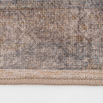 Washable Greige Blue Jute Style Runner - Ruah