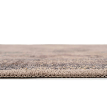 Washable Greige Blue Jute Style Runner - Ruah