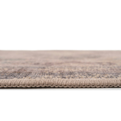 Washable Greige Blue Jute Style Runner - Ruah
