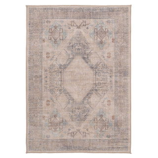 Washable Greige Blue Jute Style Rug - Ruah