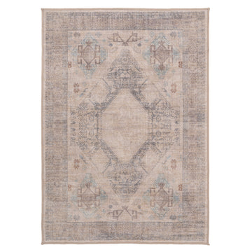 Washable Greige Blue Jute Style Rug - Ruah