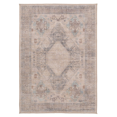 Washable Greige Blue Jute Style Rug - Ruah