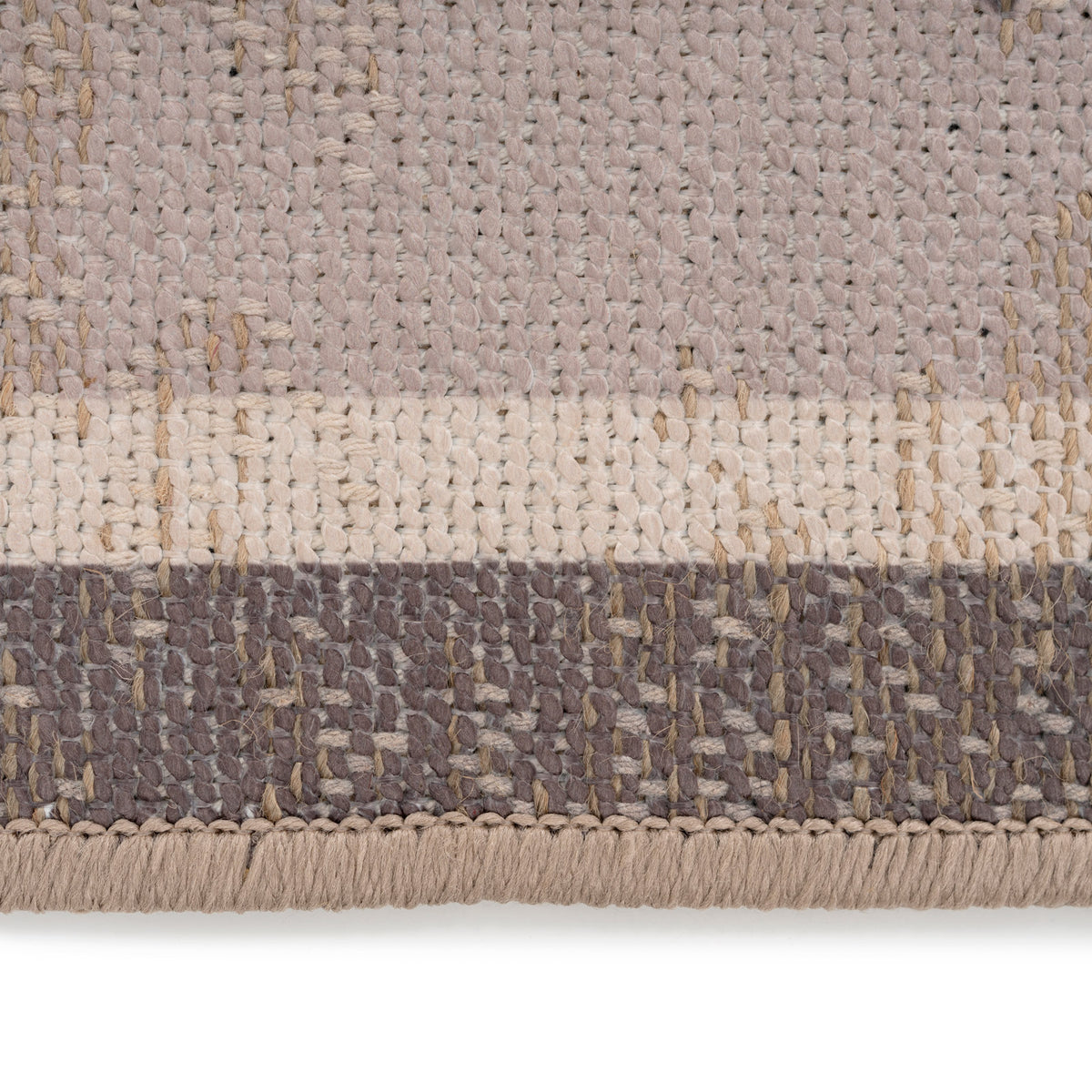 Washable Brown Harlequin Jute Style Rug - Suki