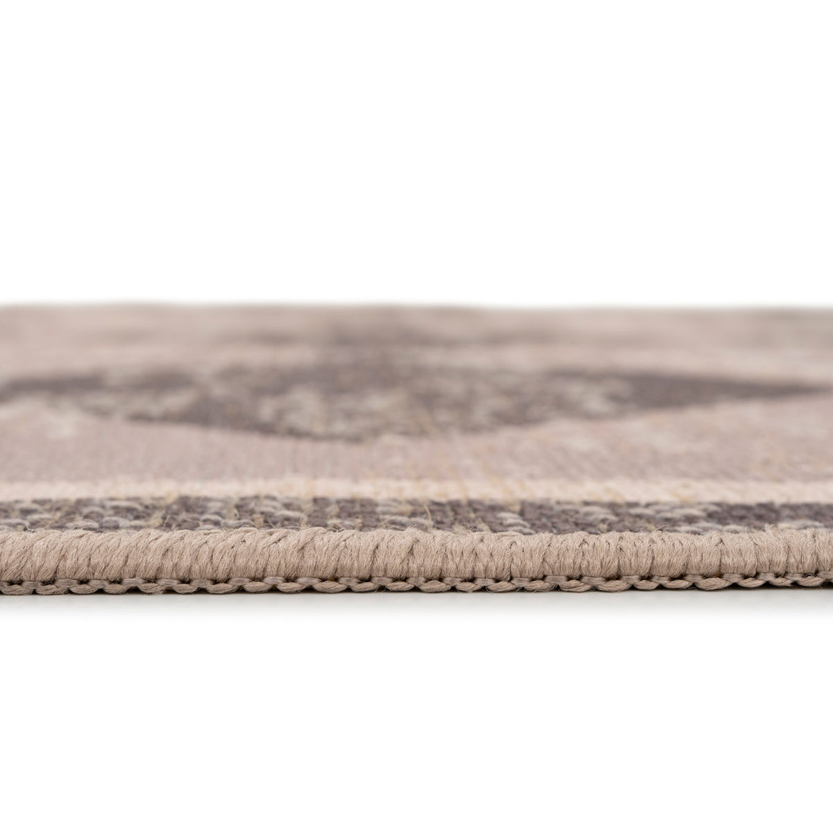 Washable Brown Harlequin Jute Style Rug - Suki