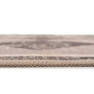 Washable Brown Harlequin Jute Style Rug - Suki