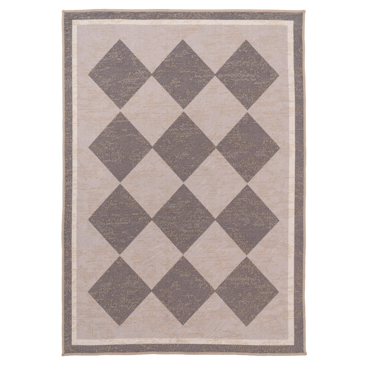 Washable Brown Harlequin Jute Style Rug - Suki