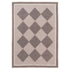 Washable Brown Harlequin Jute Style Rug - Suki