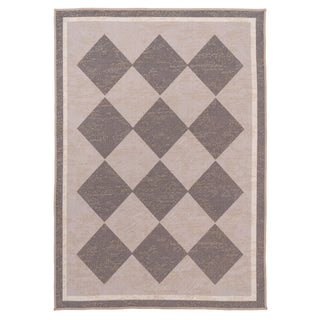 Washable Brown Harlequin Jute Style Rug - Suki