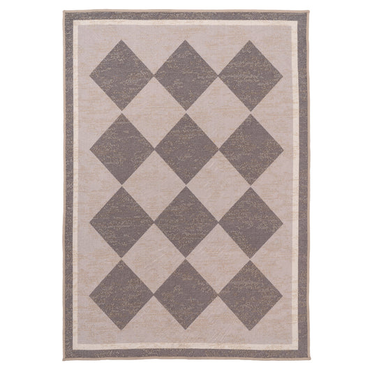 Washable Brown Harlequin Jute Style Rug - Suki