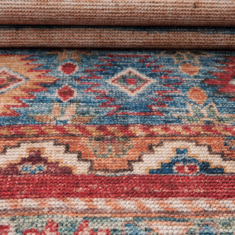 Washable Looped Multicolour Boho Rug - Alia