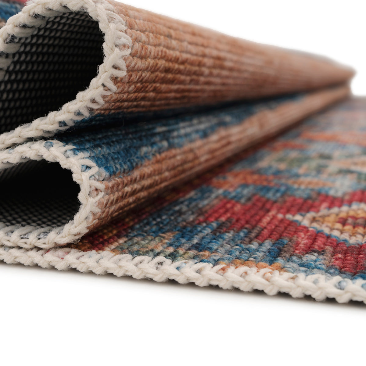 Washable Looped Multicolour Boho Rug - Alia