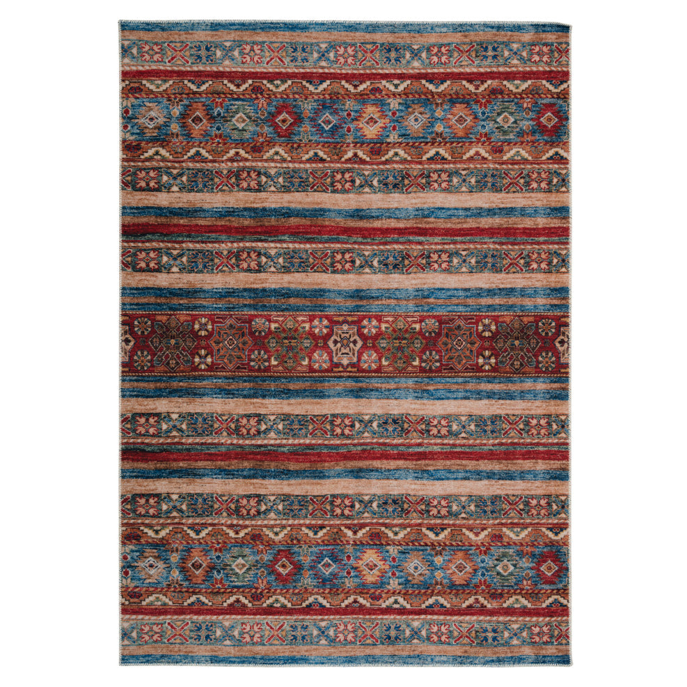 Washable Looped Multicolour Boho Rug - Alia