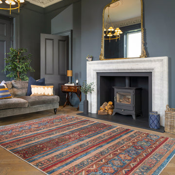 Washable Looped Multicolour Boho Rug - Alia