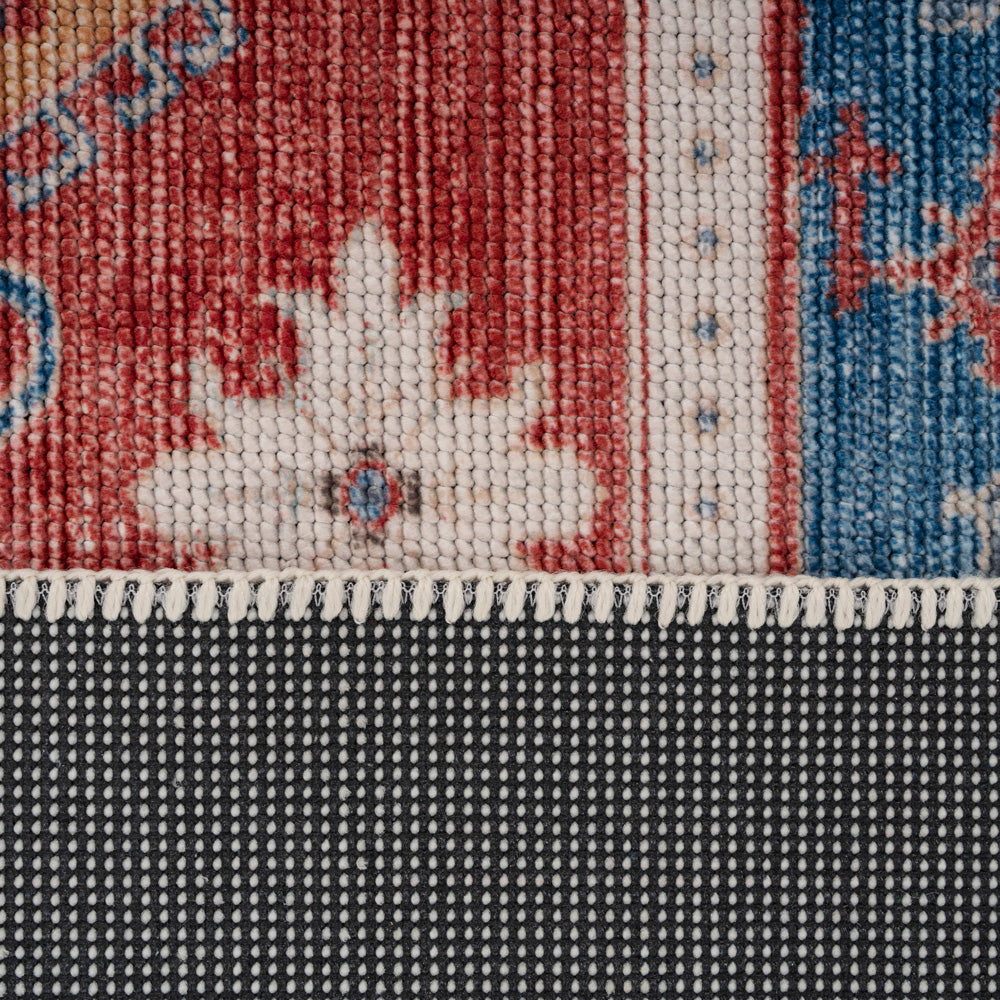 Washable Looped Red Vintage Rug - Anais