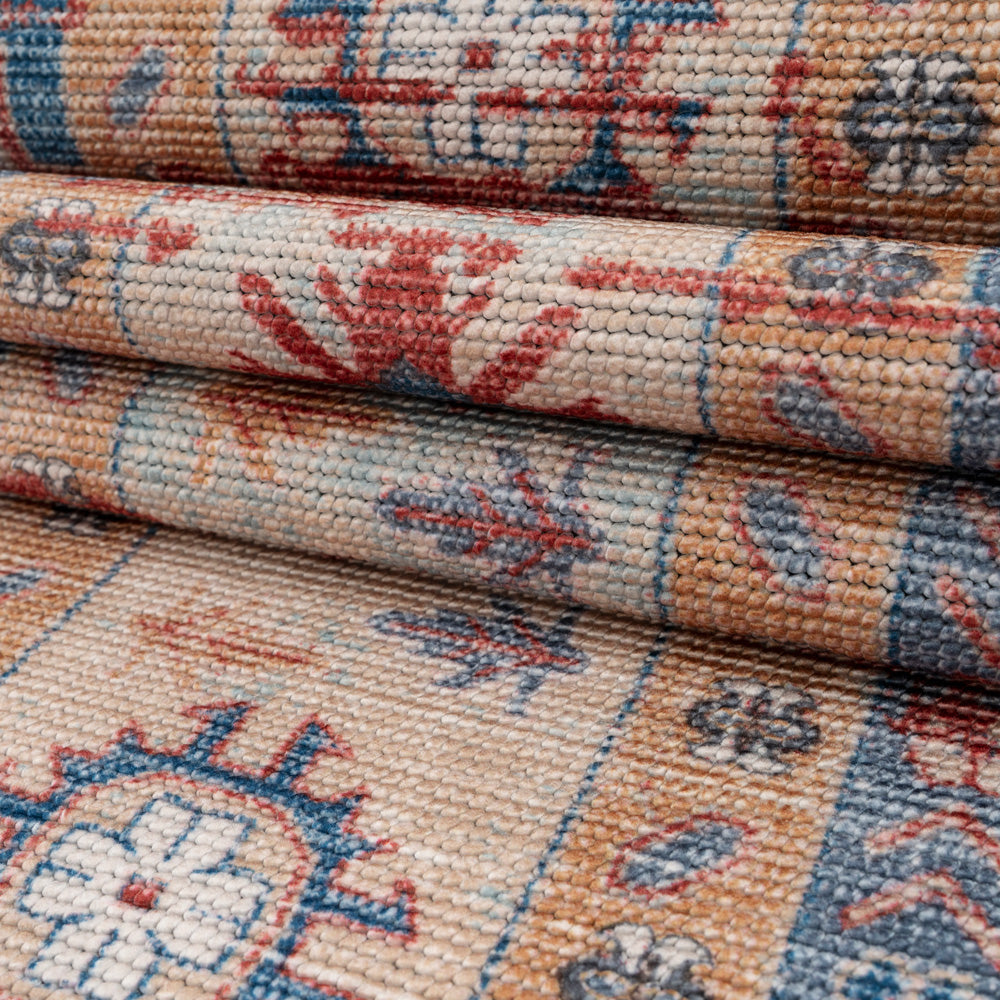 Washable Looped Red Vintage Rug - Anais