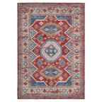 Washable Looped Red Vintage Rug - Anais