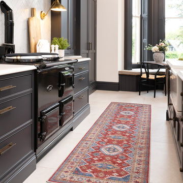 Washable Looped Red Vintage Runner - Anais