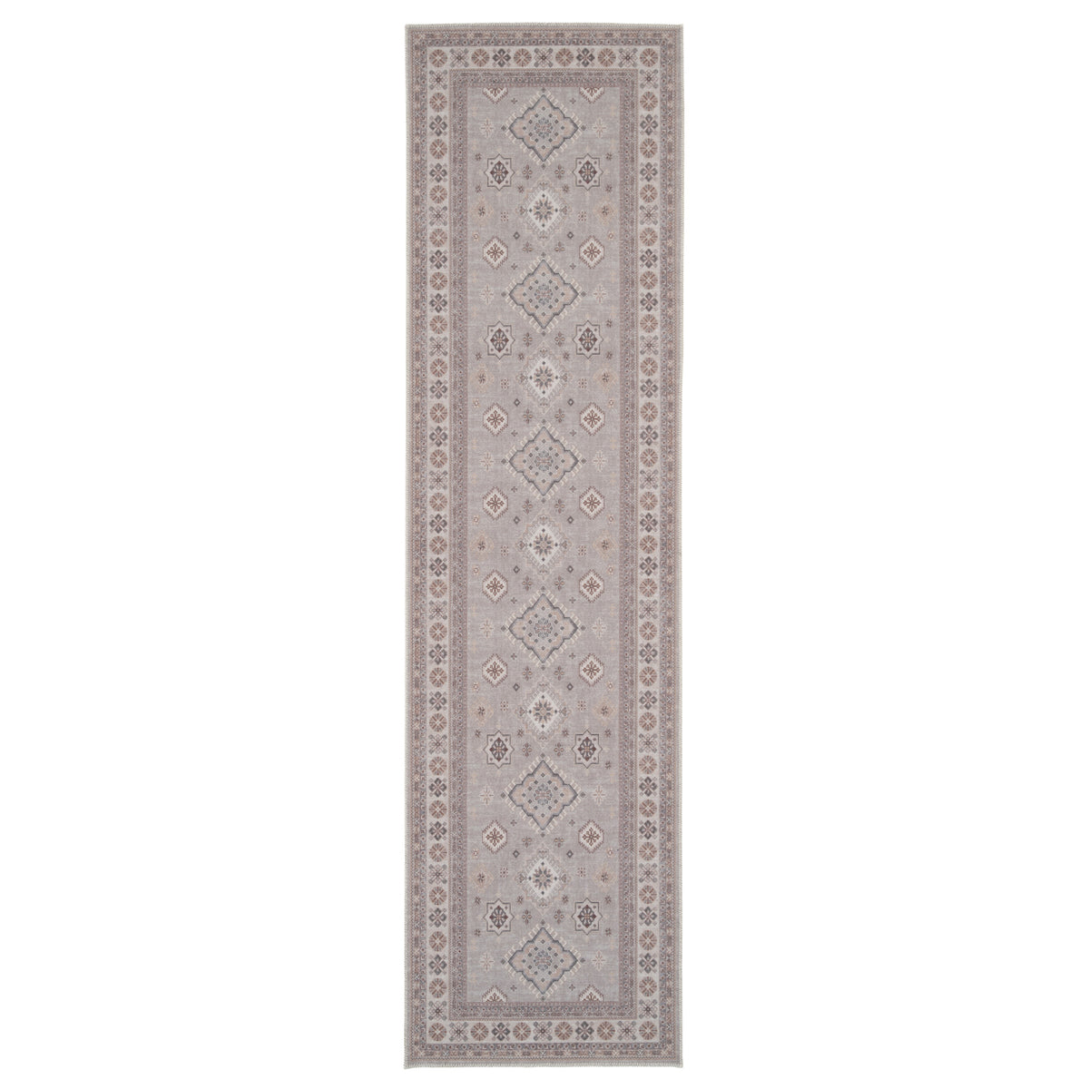 Washable Looped Grey Nordic Runner - Safi