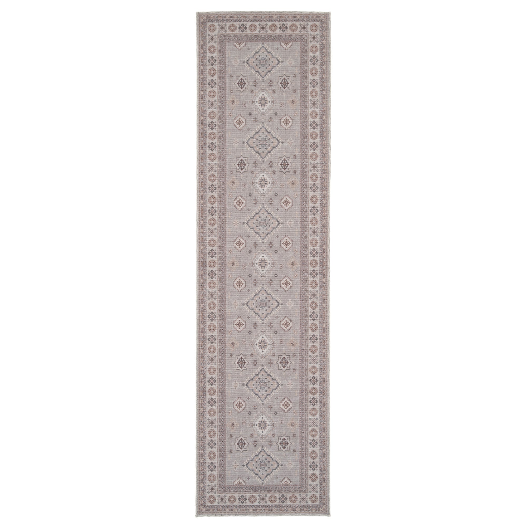 Washable Looped Grey Nordic Runner - Safi