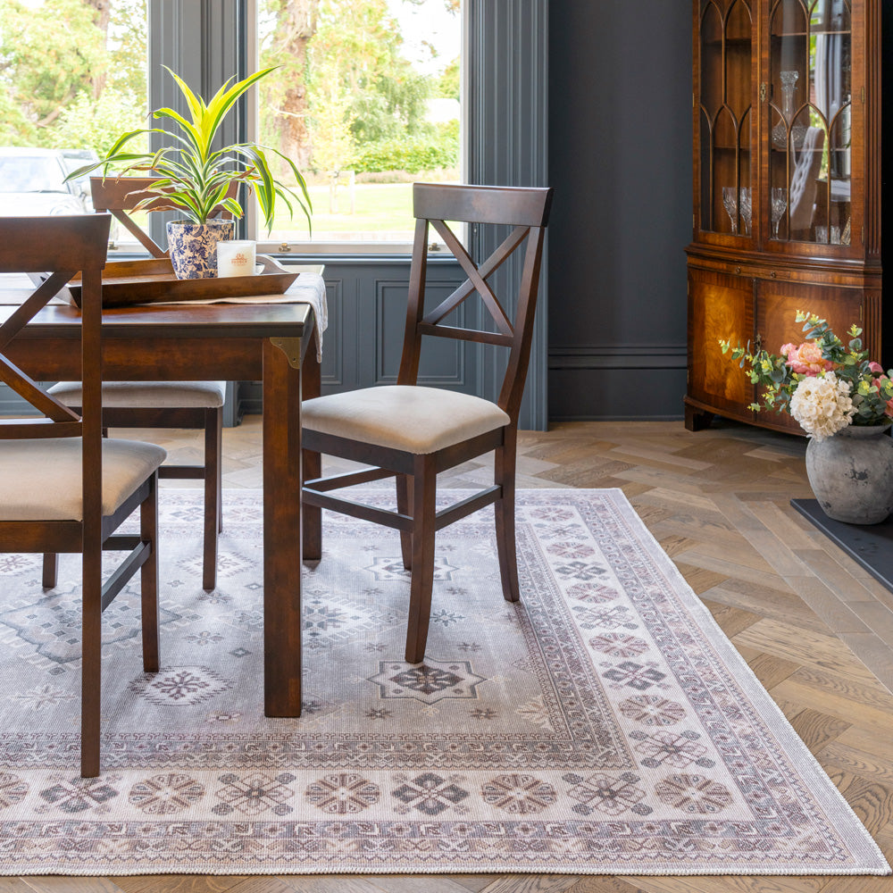 Washable Looped Grey Nordic Rug - Safi