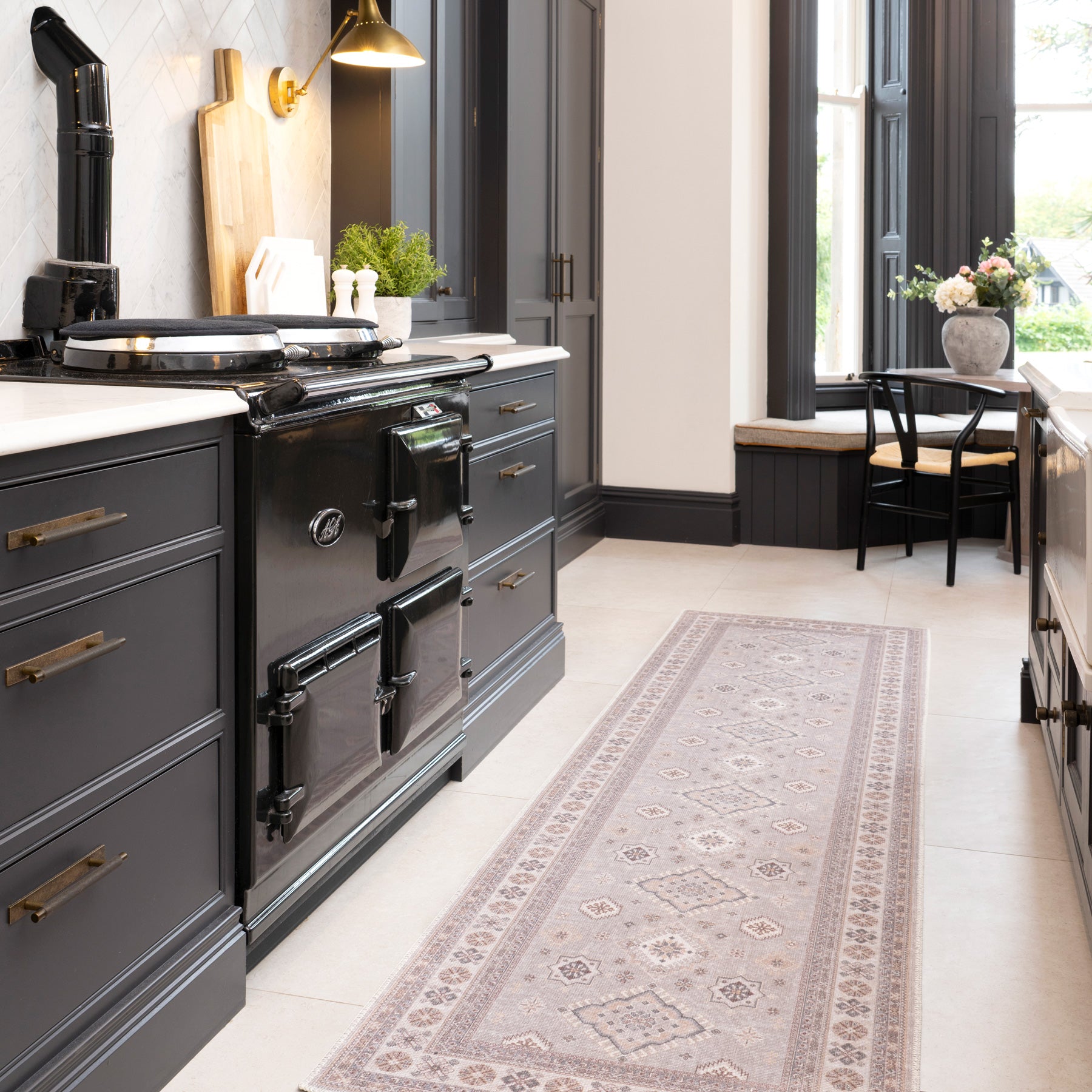 Washable Looped Grey Nordic Rug - Safi