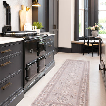 Washable Looped Grey Nordic Runner - Safi