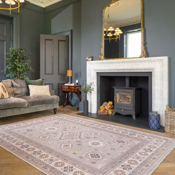 Washable Looped Grey Nordic Rug - Safi