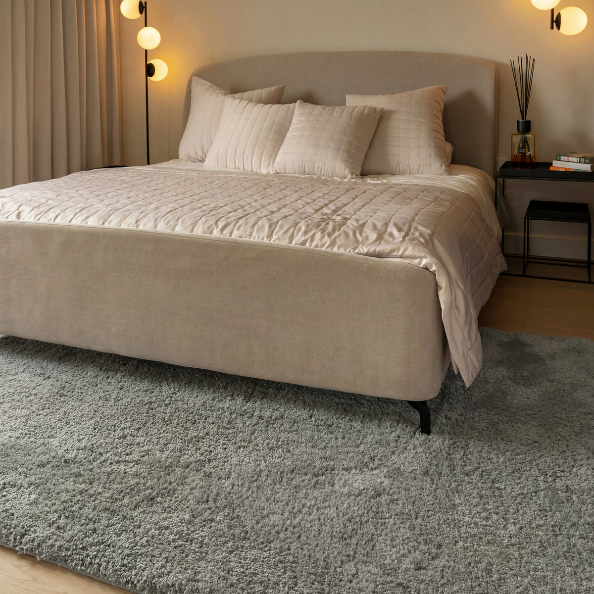 Premium Washable Shaggy Ash Grey Rug