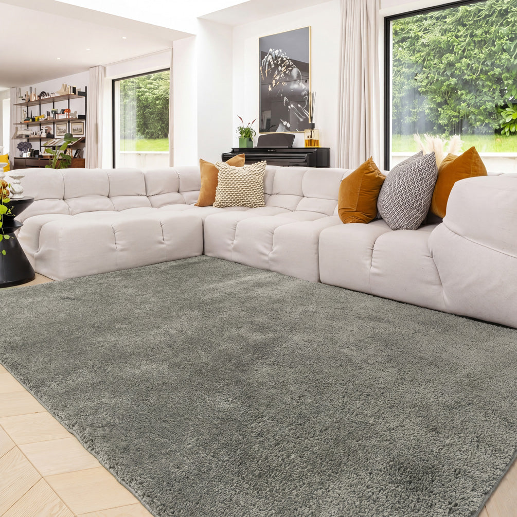 Premium Washable Shaggy Ash Grey Rug