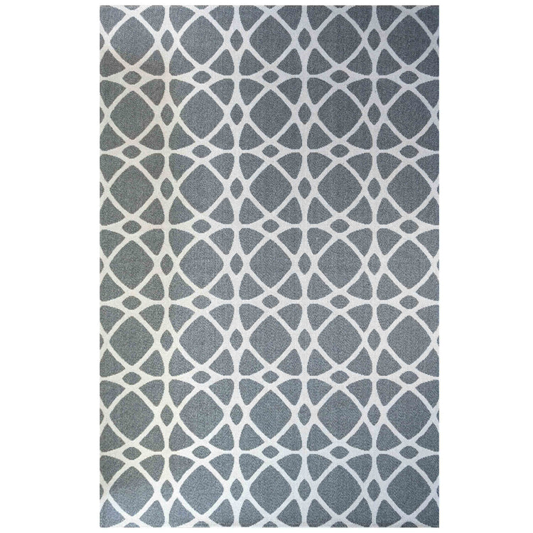 Art Deco Grey Woven Sustainable Recycled Cotton Rug