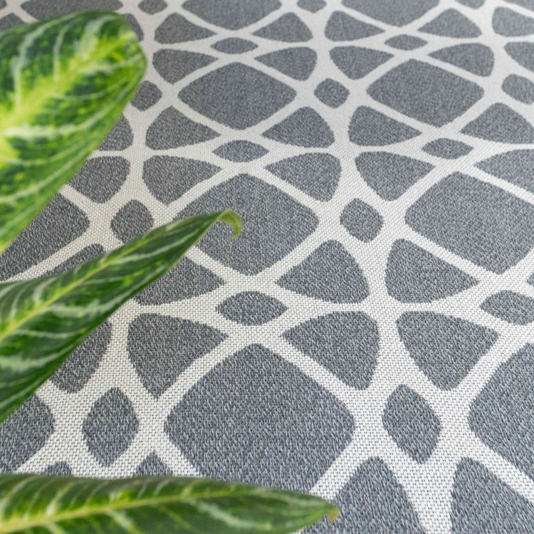 Art Deco Grey Woven Sustainable Recycled Cotton Rug