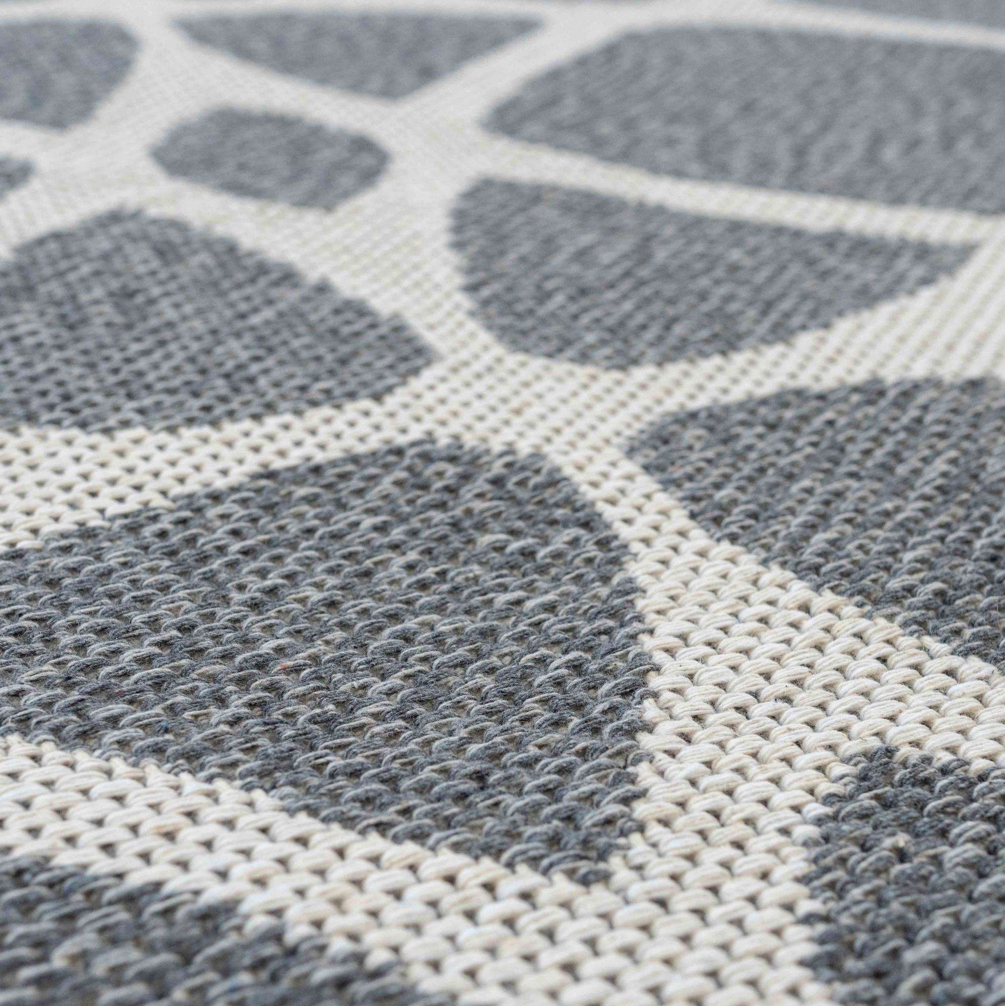 Art Deco Grey Woven Sustainable Recycled Cotton Rug