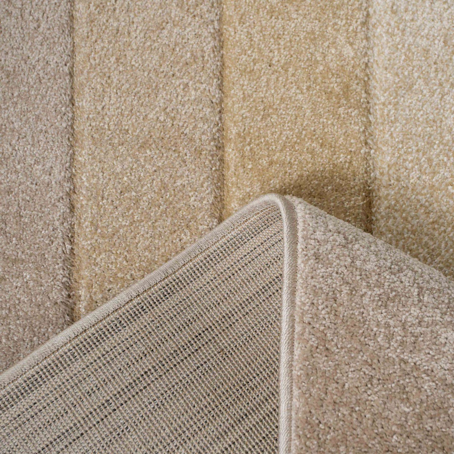 Soft Layered Bordered Tonal Natural Beige Rugs