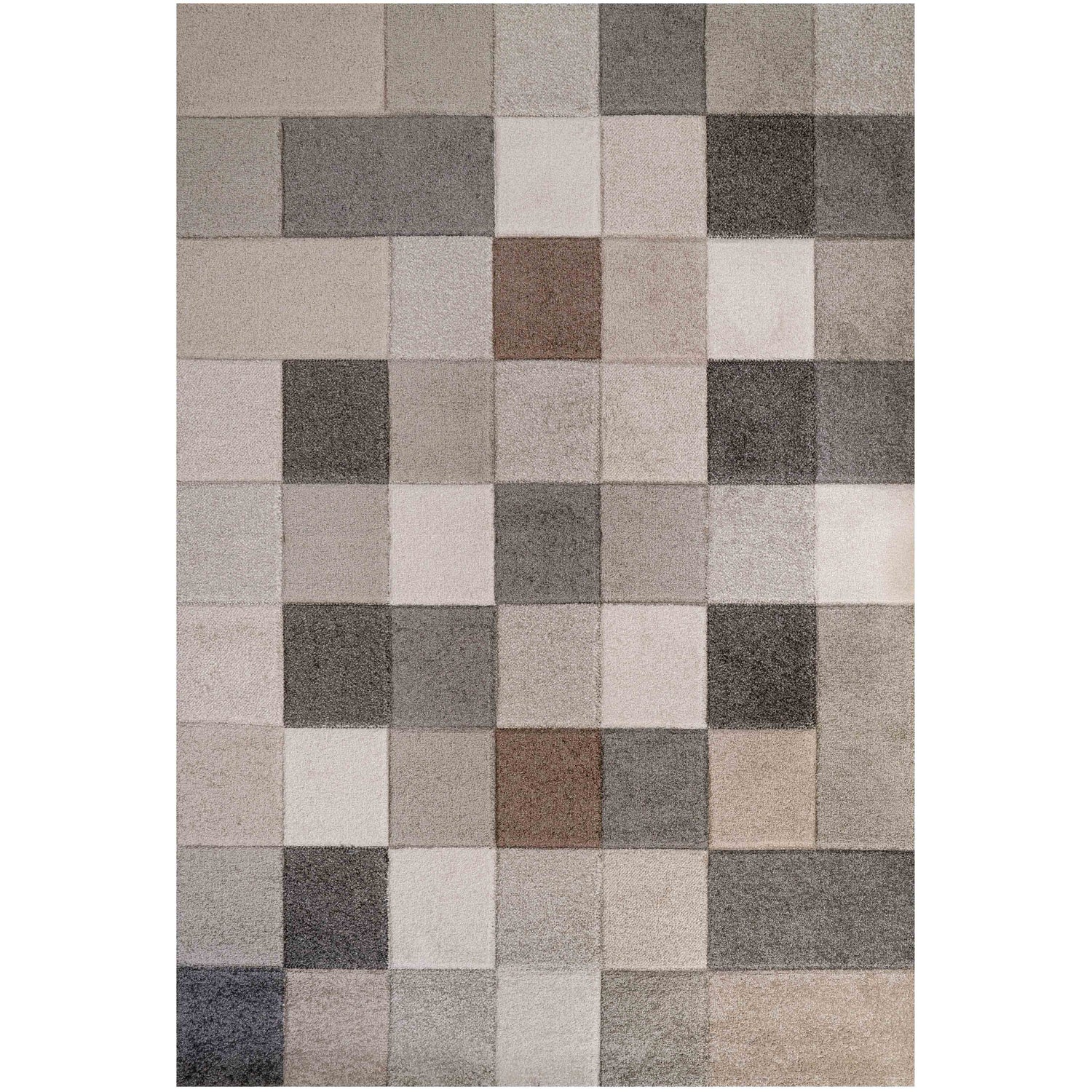 Soft Moroccan Block Squares Natural Beige Rugs