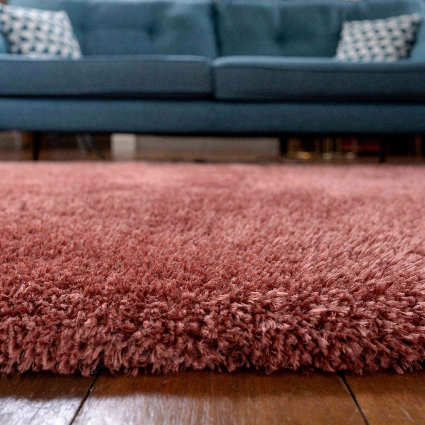 Deluxe Thick Soft Terracotta Shaggy Bedroom Rug