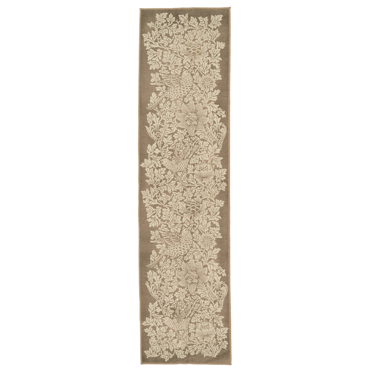 Washable Bird Anemone Taupe Runner - William Morris