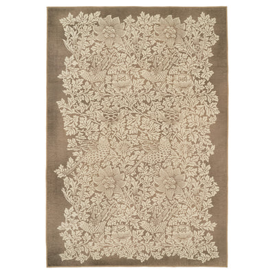 Washable Bird Anemone Taupe Rug - William Morris