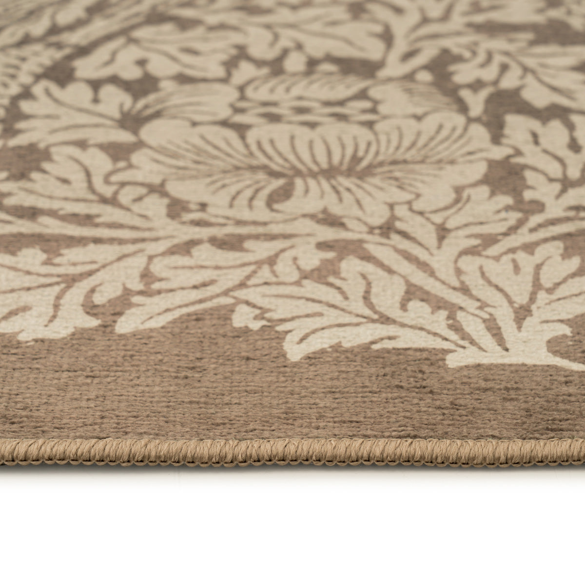 Washable Bird Anemone Taupe Indoor Doormat - William Morris
