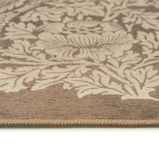 Washable Bird Anemone Taupe Indoor Doormat - William Morris